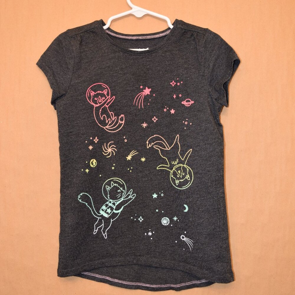 Jumping Beans Girls' Size 5 Cosmic Cat Astronaut Graphic Tee Shirt